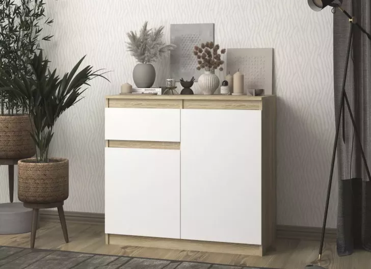 Комод Челси-4 Дуб Сонома/Белый