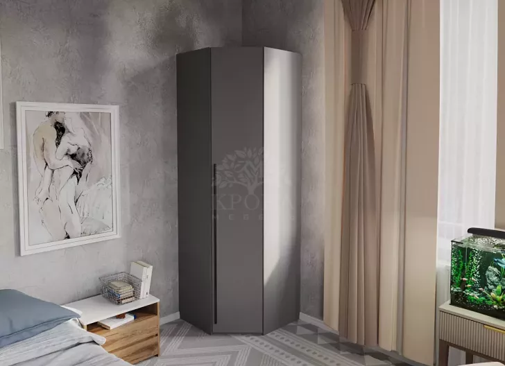 Шкаф угловой Лорена-1 800x2400 Антрацит