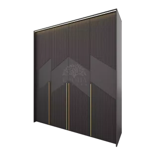 Шкаф Лорена-4 МДФ-Хайлайн Антрацит с подсветкой — фото 3